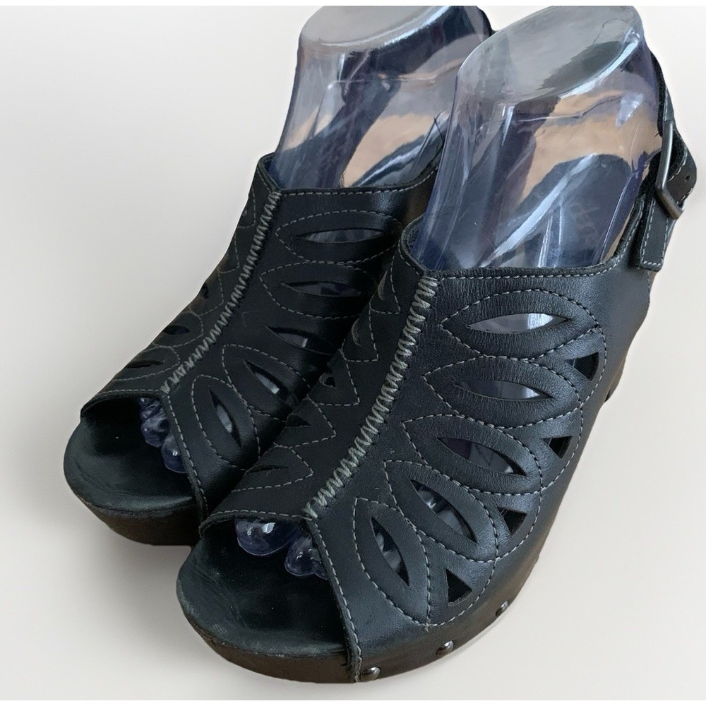 Dansko Rowena Heeled Slingback Peep-Toe Sandals - Picture 3 of 10